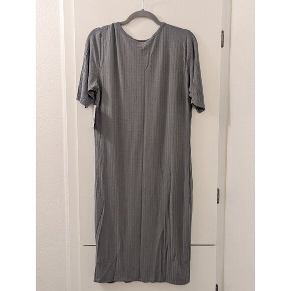 Lularoe Julia Ribbed Gray Short-Sleeve Dress XL Rayon/Spandex Blend - Picture 5 of 6